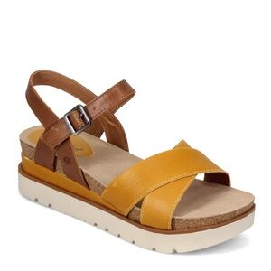 Josef Seibel Yellow Sandals, Size 38/7.5